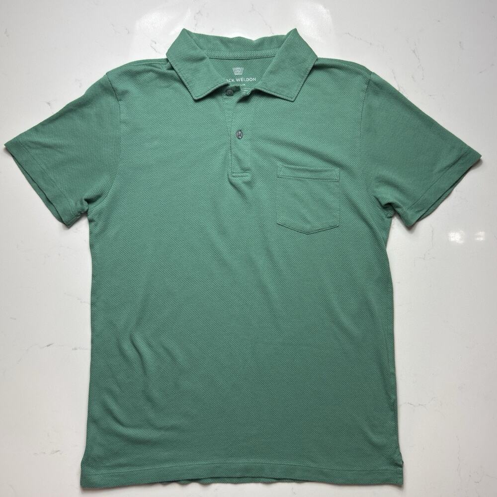 Mack Weldon Green Polo Men’s Size Medium Breathable Short Sleeve